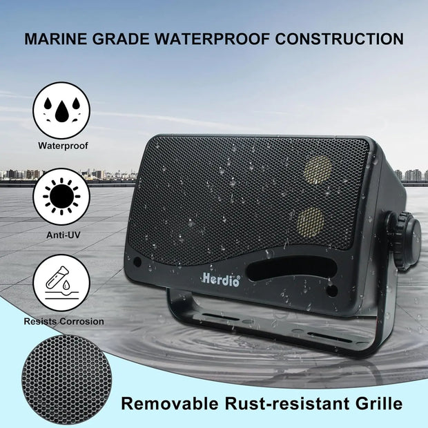 Herdio 3.5 Inch 2PCS Passive Outdoor Speakers Wired Waterproof 200W 3 Way Premium Mountable Wall Speakers With Superior Sound - My Variety Superstore 25