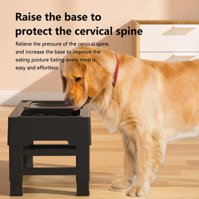 Elevated Dog Food Slow Feeder 4 Adjustable Heights Raised Dog Bowl Stand with Stainless Steel Bowls Anti Slip Dog Water Bowl - My Variety Superstore 25