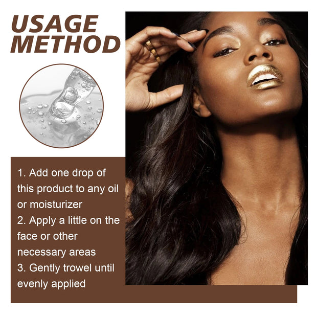 Tanning Face Serum for Body and Face Dark Bronzer Self Tanning Drops Moisturizing Fine Line Repair with Aloe Vera and Jojoba Oil