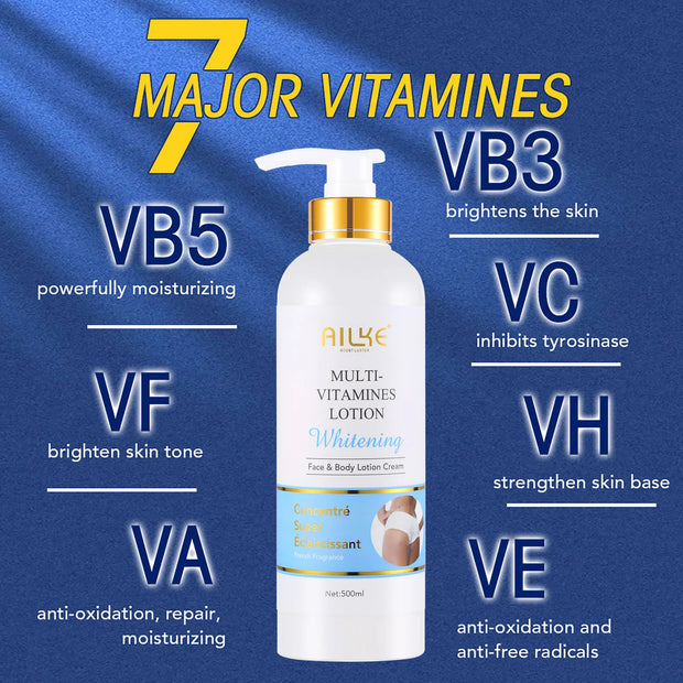 Ailke Whitening And Moisturizing Body Lotion For Dry And Black Skin Type 500ml Korean Cosmetics