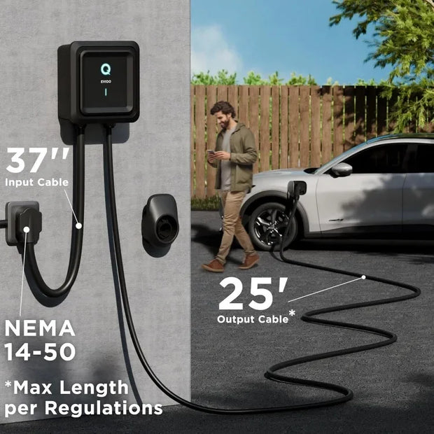 Good Level 2 EV Charger – 48A 240V, NEMA 14-50 Hardwire, 25ft Cord, Energy Star UL Certified
