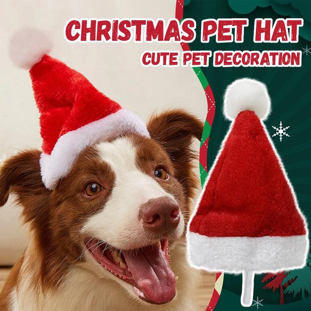 Joyful Plush Santa Hat For Pets Dog Cat Christmas Fun