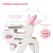 Baby High Chair Foldable  &  2-in-1 with Table Footrest, Detachable Double Tray, Easy to Clean Feeding Detachable Highchair - My Variety Superstore 25