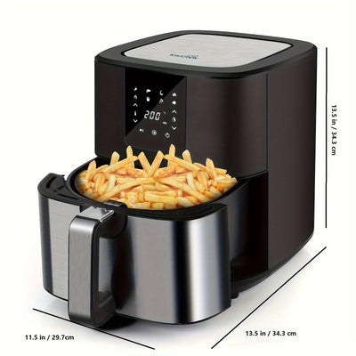 KitCook Large Air Fryer 1500W 7QT Air Fryer Cooker Adjustable Temperature 100 to 400 Degrees Fahrenheit 8 Preset Menu Digital Touch Screen