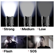 White Laser Ultra Bright LED Flashlight – 9 Modes, Waterproof ABS for Camping & Emergency