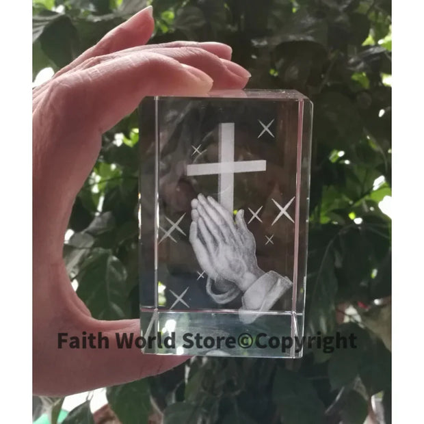 Stunning 3D Crystal Cross Statue Limited Edition Blessings