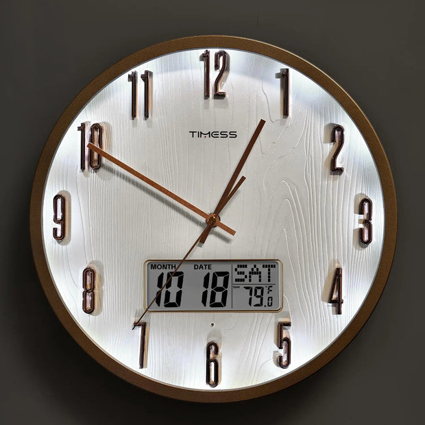 Radiant Voice Activated Wall Clock For Easy Night Visibility
