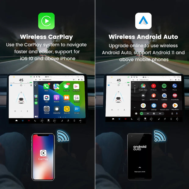 CarlinKit Wireless CarPlay Android Auto For Tesla Model 3 Model X Y Model S Auto Connect Siri Voice Assistant Spotify Waze 5G BT - My Variety Superstore 25
