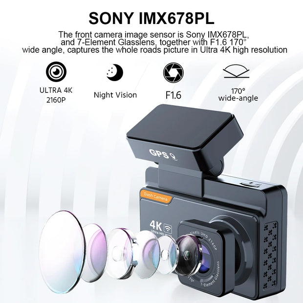 4K Dash Cam Car DVR With WIFI GPS Dual Lens Night Vision Front And Rear Camera Black Box - My Variety Superstore 25