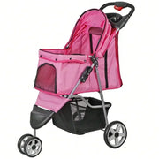 Joyful Foldable 3 Wheel Pet Stroller Cup Holder For Jogging