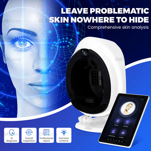 19 Inch New 3D Facial Skin Analyzer Machine 8 Light Spectrum Skin Analysis Scanner