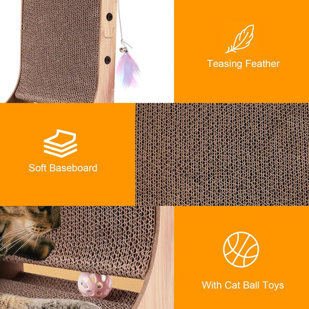 L Shape Cat Scratcher, 23.6 Inch Cat Scratchers for Indoor Cats, Protecting Furniture Cat Scratch Pad, Cardboard Cat Scratching - My Variety Superstore 25