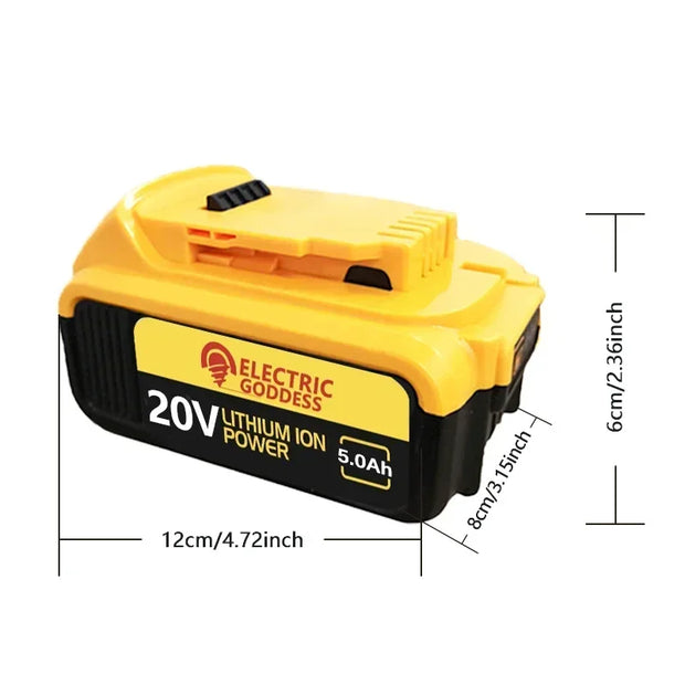 Fit For Original Dewalt 20V 5Ah Lithium Ion Battery Replacement For Dewalt Power Tools