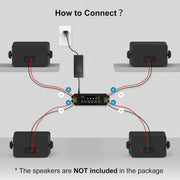 Herdio 4 Channel Bluetooth Amplifier 200W Power Output with 24V5A AC DC Power Supply Wall Mount USB MIC AUX for Passive Speakers - My Variety Superstore 25