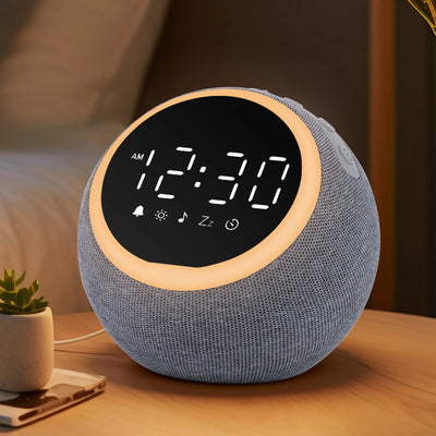 White Noise Sound Machine Alarm Clock with Night Light 25 Soothing Sounds 5W Stereo Speaker Sleep Timer Dimmable Clock - My Variety Superstore 25