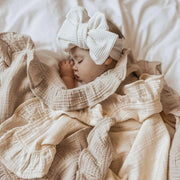 Ruffled Muslin Baby Swaddle Blankets, Organic Cotton, Soft Newborn Infant Bedding & Accessories