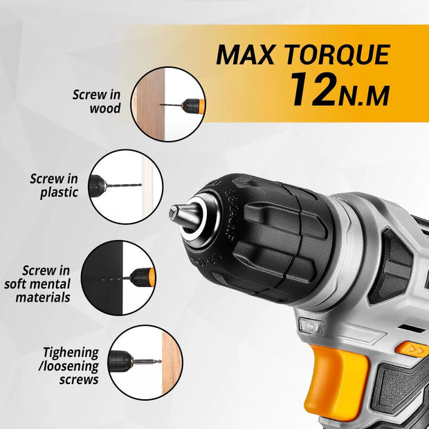 DEKO 126 Piece Power Tool Combo Kits with 8V Cordless Drill, 10MM 3/8'' Keyless Chuck, Professional Household Home Tool Kit Set - My Variety Superstore 25