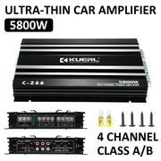 4 Channel Car Audio Amplifier 5800 Watt High Power Ultra Thin Four Way Class A B Amp - My Variety Superstore 25