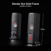 Redragon GS550 PC Gaming Speakers 2.0 Channel Desktop Computer Sound Bar Quality Bass and Decent Red Backlit - My Variety Superstore 25