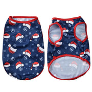 Festive Santa Print Pet Vest Breathable Easy Dress Up