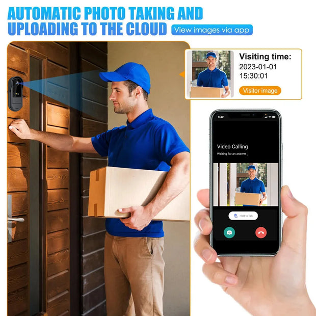Tuya WiFi doorbell  2-way HD 1080P, microSD/cloud, waterproof, 1000mAh battery, long standby,Wireless Security Camera - My Variety Superstore 25