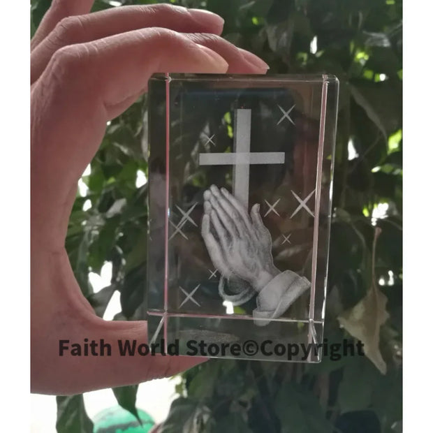 Stunning 3D Crystal Cross Statue Limited Edition Blessings