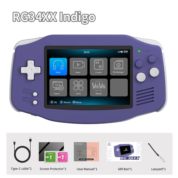 ANBERNIC RG34XX Retro Handheld Game Console 3.4" IPS Screen Linux 64-bit Video Gaming Player Support WiFi Bluetooth HD TV Output - My Variety Superstore 25