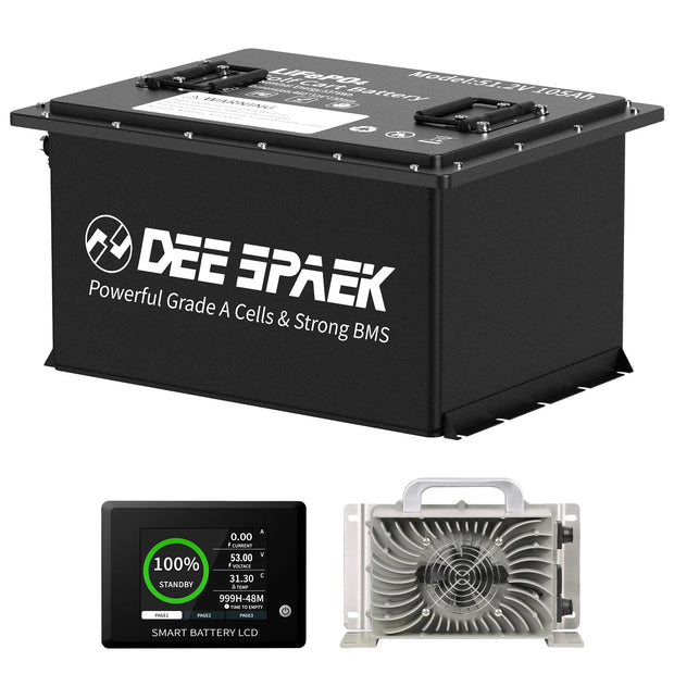 48V 105Ah Golf Cart LiFePo4 Battery Pack High Capacity Lithium Iron Phosphate Built-in BMS for Golf Cart and Solar Boat