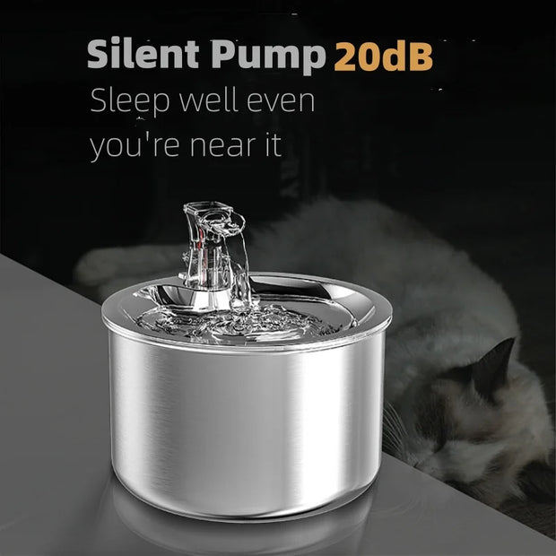 2L fully stainless steel pet water dispenser Automatic cat water fountain with optional sensor  and heater - My Variety Superstore 25