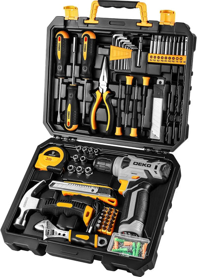 DEKO 126 Piece Power Tool Combo Kits with 8V Cordless Drill, 10MM 3/8'' Keyless Chuck, Professional Household Home Tool Kit Set - My Variety Superstore 25