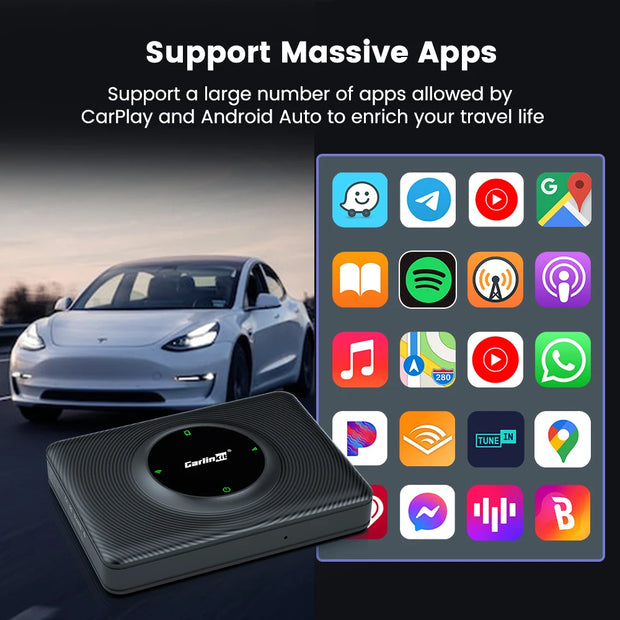 CarlinKit Wireless CarPlay Android Auto For Tesla Model 3 Model X Y Model S Auto Connect Siri Voice Assistant Spotify Waze 5G BT - My Variety Superstore 25