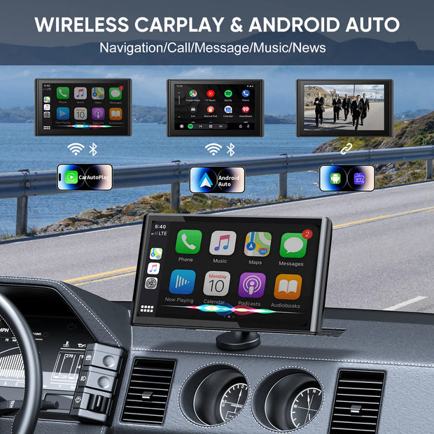 7 Inch Wireless CarPlay Android Auto Touchscreen with Bluetooth Navigation Mirror Link FM Voice Control and Magnetic Mount - My Variety Superstore 25