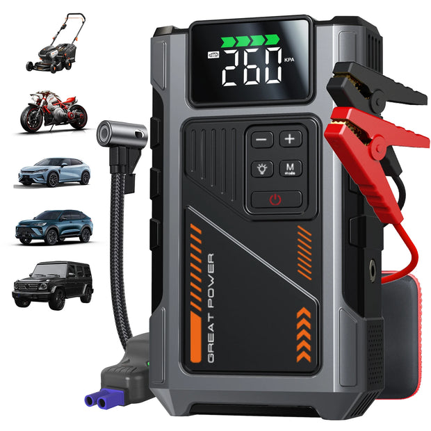Portable Car Jump Starter With Air Compressor, 3000A Peak(7.5L Gas, 6.5L Diesel) , Jump Starter Battery PackWith150 PSl Tire Inf - My Variety Superstore 25