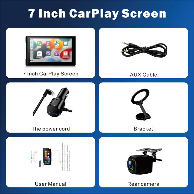 7 Inch Wireless CarPlay Android Auto Touchscreen with Bluetooth Navigation Mirror Link FM Voice Control and Magnetic Mount - My Variety Superstore 25