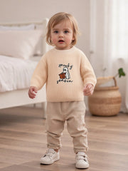 Charming Infant Pumpkin Patch Sweater with Unique Scalloped Hem