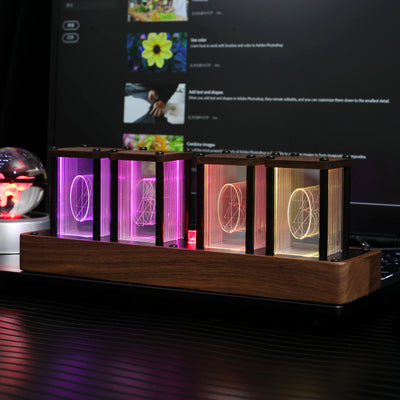 Clocteck Nixie Tube Clock Wifi Digital RGB LED Desk Clock Large Display No Assembly Required Vintage Gift - My Variety Superstore 25