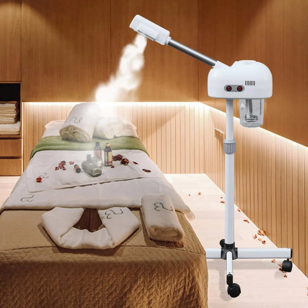 Professional Facial Steamer for Beauty Salon and Home with 360 Degree Rotating Nozzle to Cleanse Skin and Unclog Pores