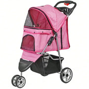 Joyful Foldable 3 Wheel Pet Stroller Cup Holder For Jogging
