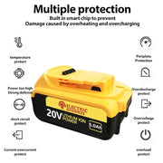 Fit For Original Dewalt 20V 5Ah Lithium Ion Battery Replacement For Dewalt Power Tools