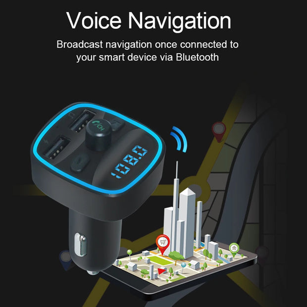 T25 MP3 Player Car Fast Charging Dual USB Charger Bluetooth Compatible 5.0 Multi Functional Classic Dual USB Car Electronics - My Variety Superstore 25
