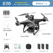 S116 MAX Drone Professional with 3 Batteries 8K Dual Camera Optical Flow Brushless 360° Obstacle Avoidance WIFI FPV RC Dron Toys - My Variety Superstore 25
