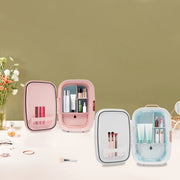 12L Beauty Fridge for Cosmetics Storage White Pink Compact Skincare Refrigerator Cooling and Heating for Makeup Skincare Products