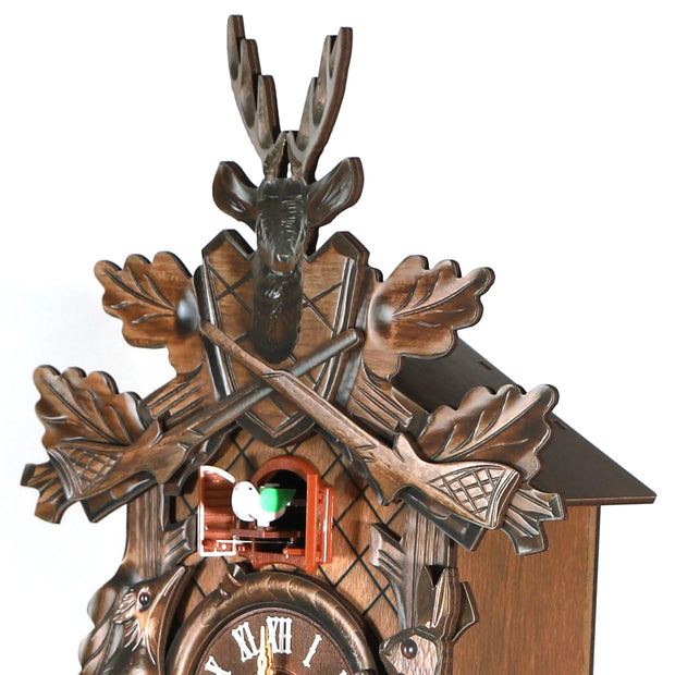 Antique Forest Cuckoo Clock Silent Pendulum Adjustable Sound Deer Rabbit and Bird Design - My Variety Superstore 25