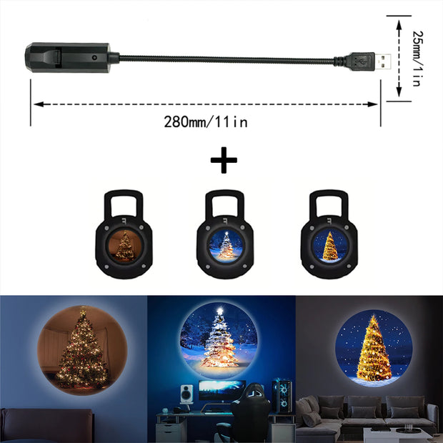 Vivid Christmas Tree Projection Light Bulbs Included Glow