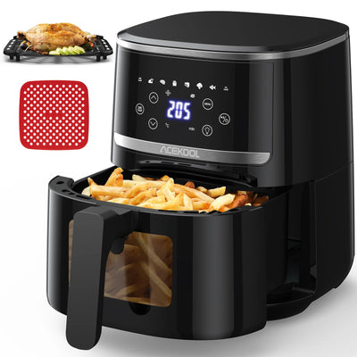 5 Quart Digital Display Air Fryer Toaster Oven Combo with 8 Cooking Presets Oilless Cooker and Dishwasher Safe Basket