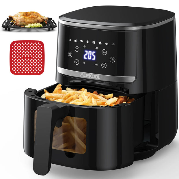 5 Quart Digital Display Air Fryer Toaster Oven Combo with 8 Cooking Presets Oilless Cooker and Dishwasher Safe Basket
