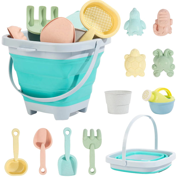 Kids Beach Bucket and Shovel Set, Multifunctional Sand Toys for Outdoor Beach and Park Fun