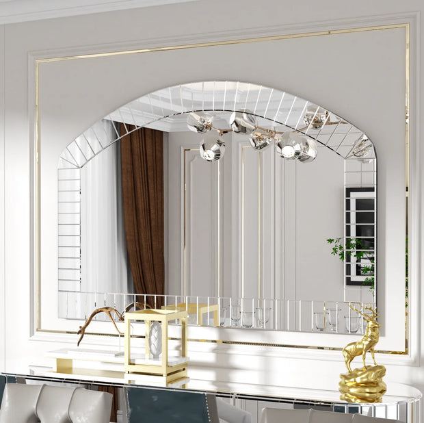 Large Silver Arched Wall Mirror Decorative Venetian Accent Mirror Home Living Room Decor Bling Beveled Edge - My Variety Superstore 25