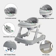 2 in 1 Baby Walker, Toddler Baby Push Walker with Removable Feeding Tray and Music Tray(Without Battery), Foldable Walker - My Variety Superstore 25