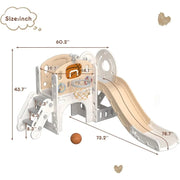 XJD 8 in 1 Toddler Slide Set,Kids Climber Slide PlaySet with Basketball Hoop and Ball,Outdoor Indoor Playground for Toddlers 1-3 - My Variety Superstore 25